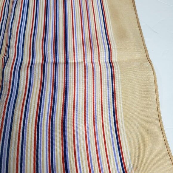 Vintage Made In Japan Gold Striped Satin Head Neck Scarf womens Jason Maxwell - Picture 5 of 10